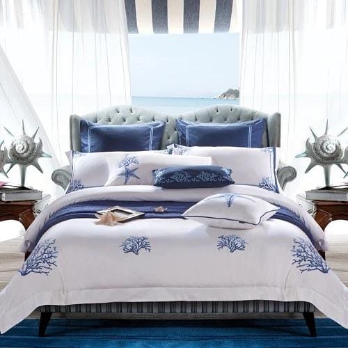 Blue Coral – Luxurious Egyptian Cotton Duvet Cover