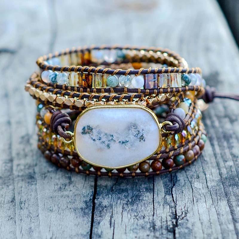 Lunara - Elegant Amethyst Moonlight Wrap Bracelet