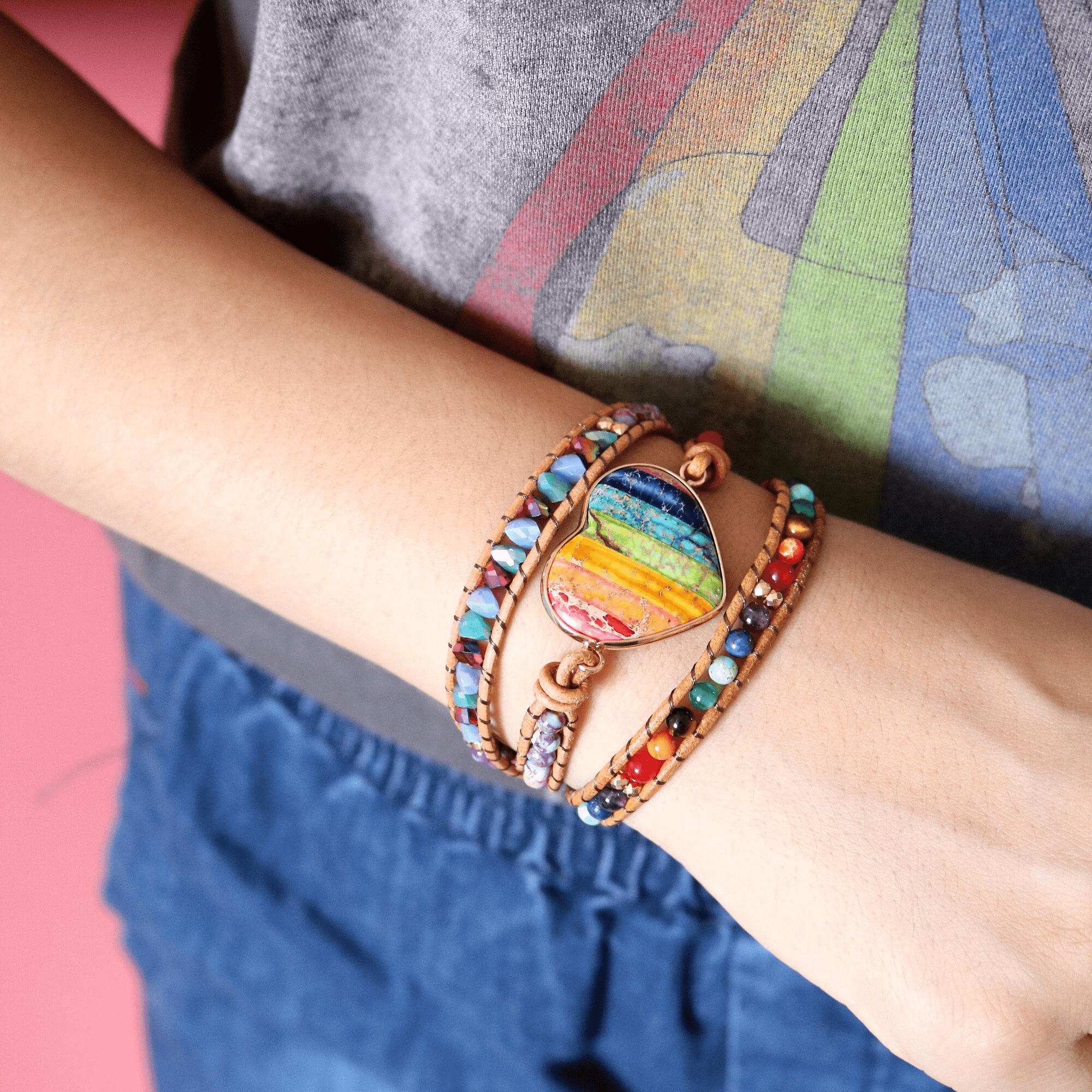 Liora Chakra Heart Wrap Bracelet 