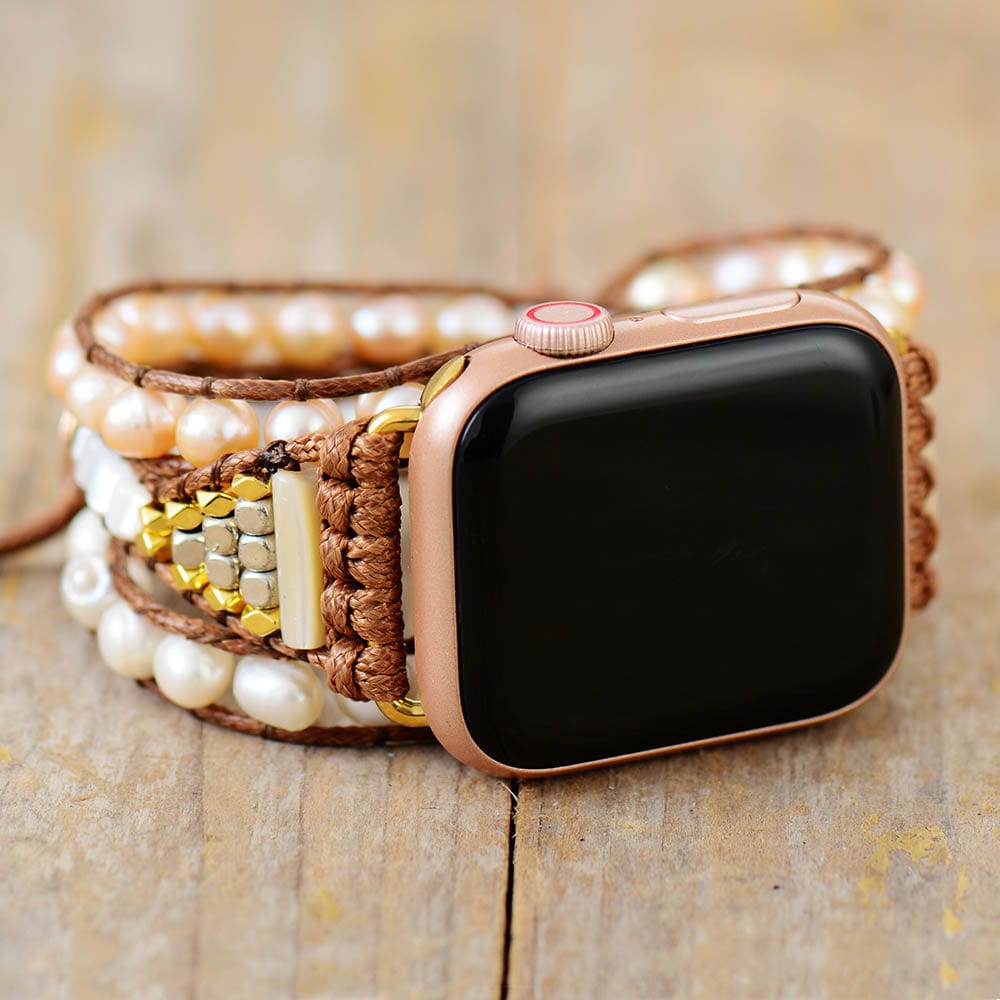 Elvianne - Luxurious Freshwater Pearl Wrap Band for Apple Watch