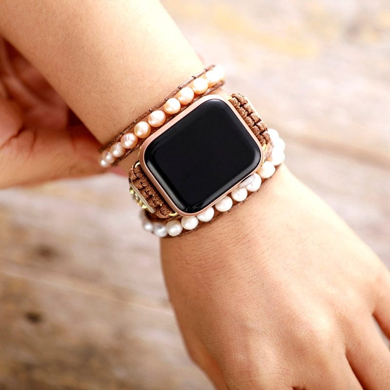 Elvianne - Luxurious Freshwater Pearl Wrap Band for Apple Watch