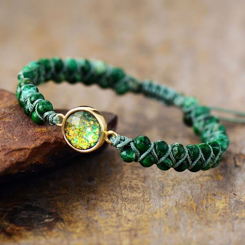 Gaia Earth Bracelet of Opal and Jasper - Unique and Elegant