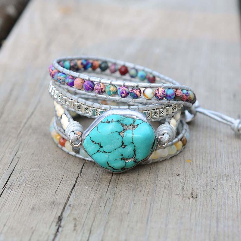 AmaraWrap - Luxurious Turquoise Bracelet for Balance