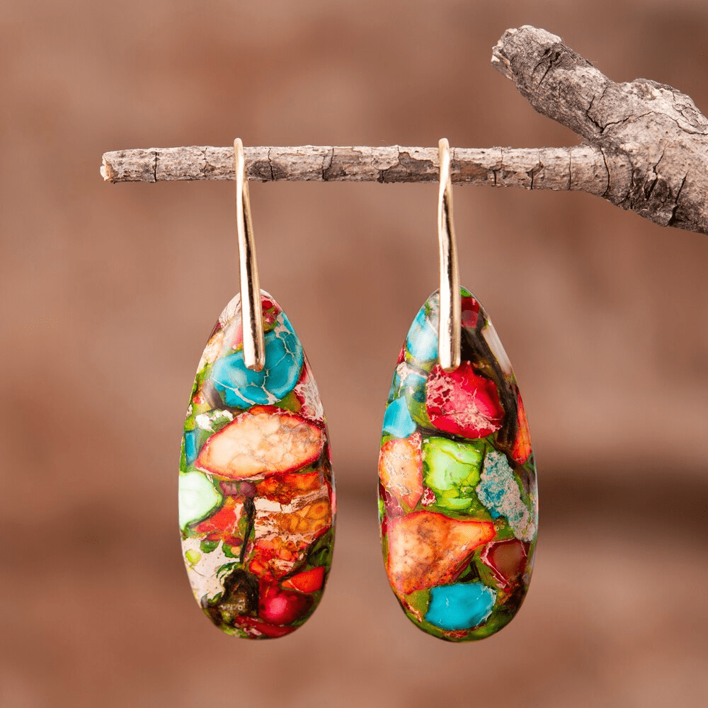 Levana Drops - Elegant Jasper Earrings