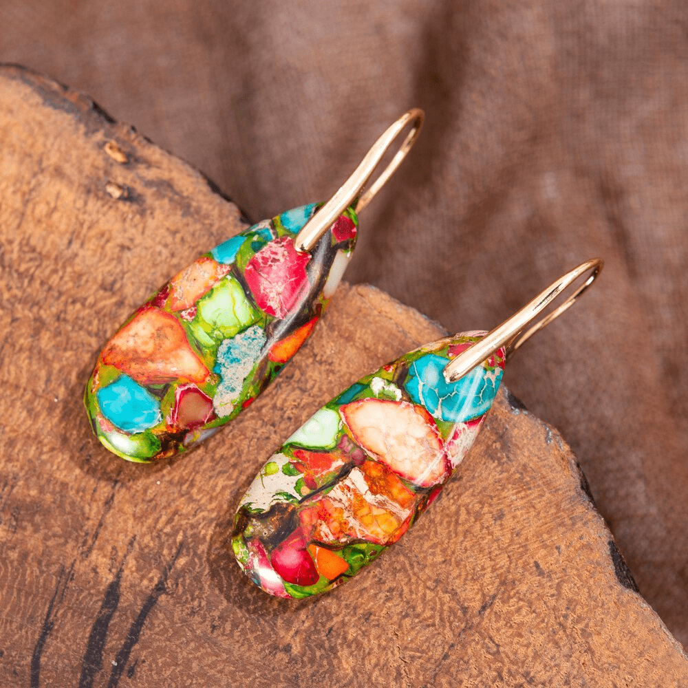 Levana Drops - Elegant Jasper Earrings