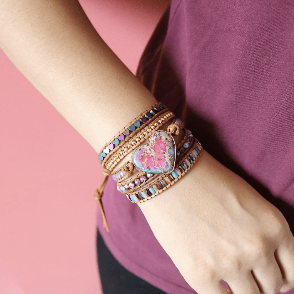 AmoraCharm - Jasper Wrap Bracelet for Love &amp; Protection
