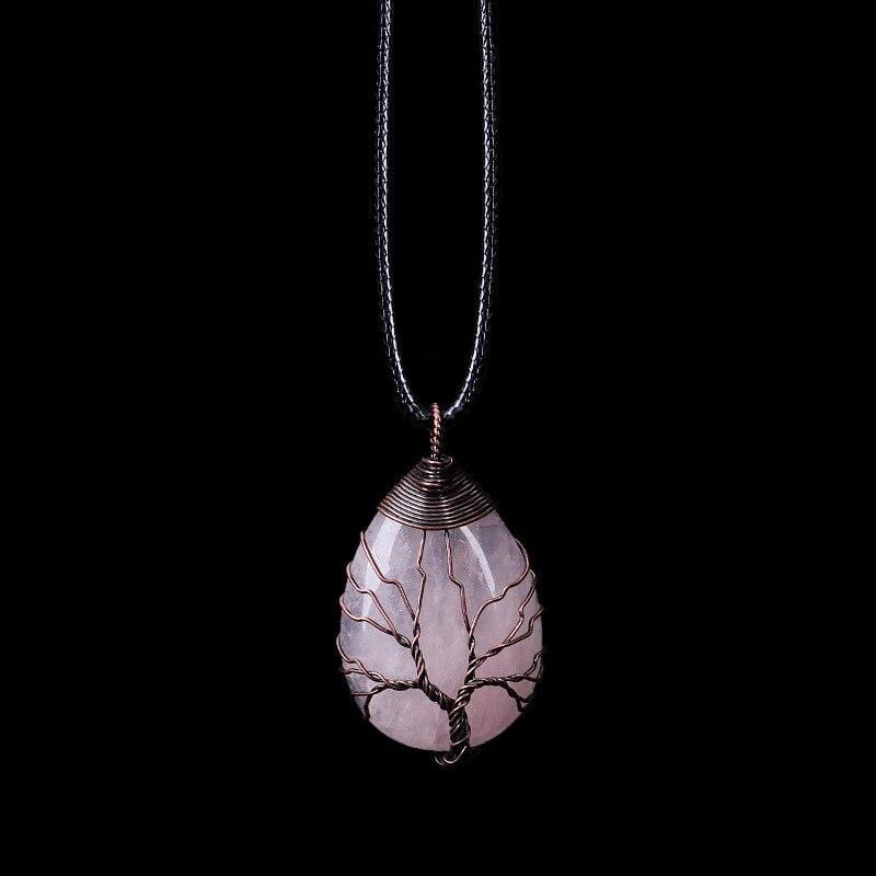 RoseDrop - Elegant Rose Quartz Drop Necklace
