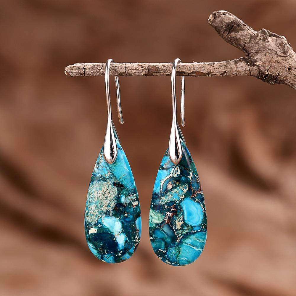 Meliora - Elegant Blue Jasper Earrings
