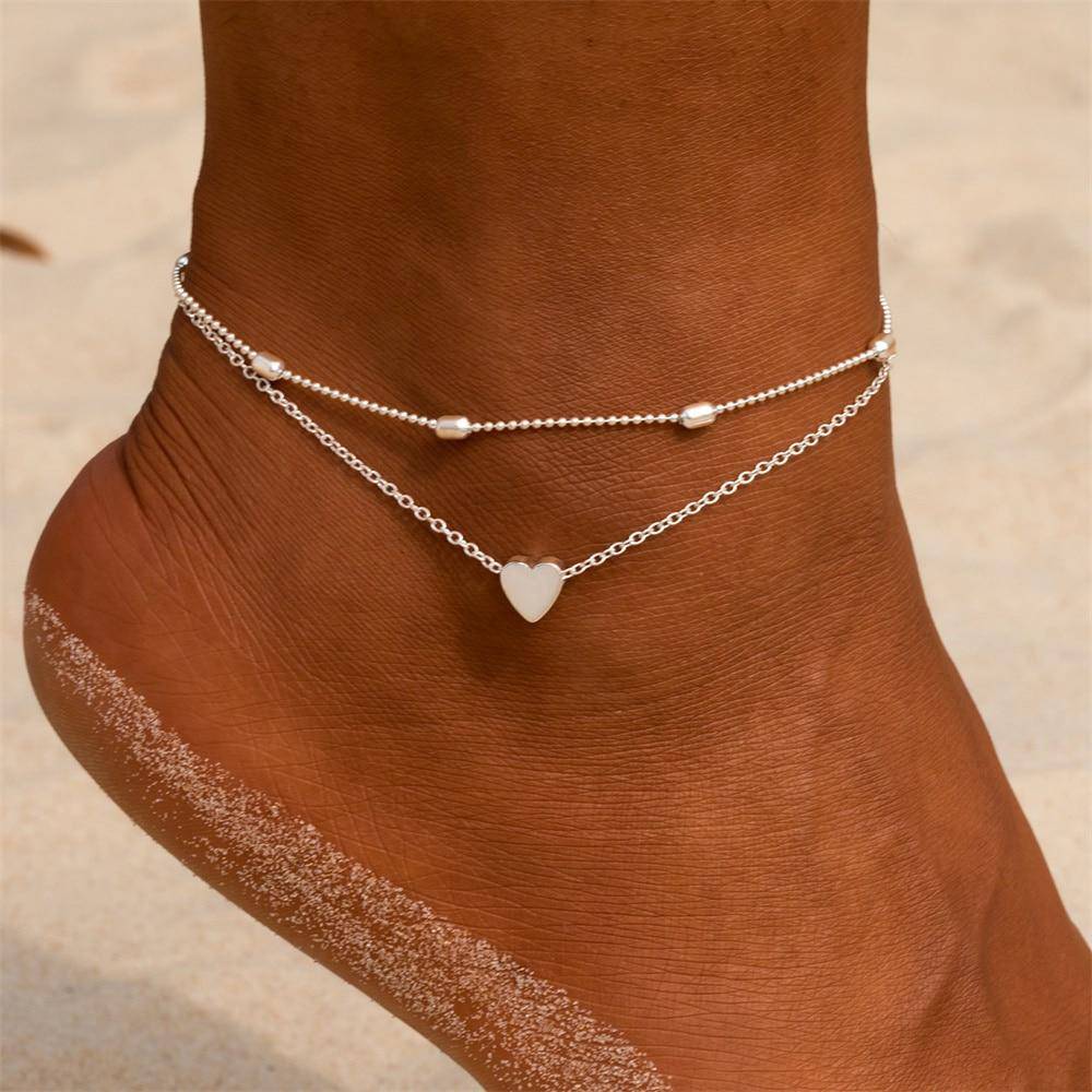 Chic Fiora Enchantment Anklet with Heart Pendant