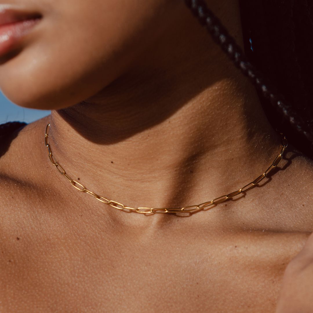 Stylish paper clip choker necklace - Lina 