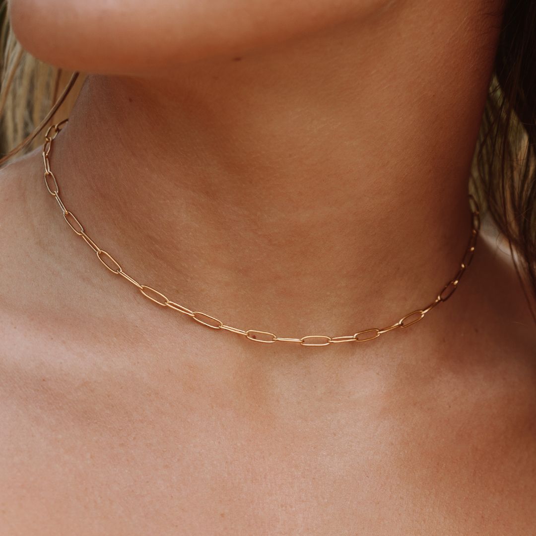 Stylish paper clip choker necklace - Lina 