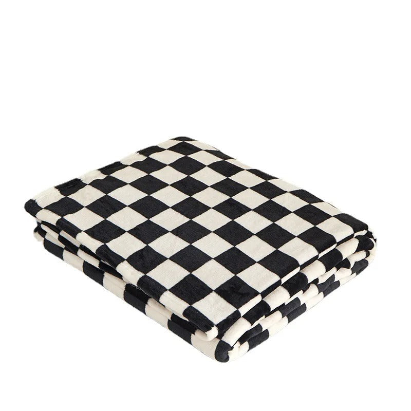 Tessellé Throw – Luxe Coral Velvet Plaid