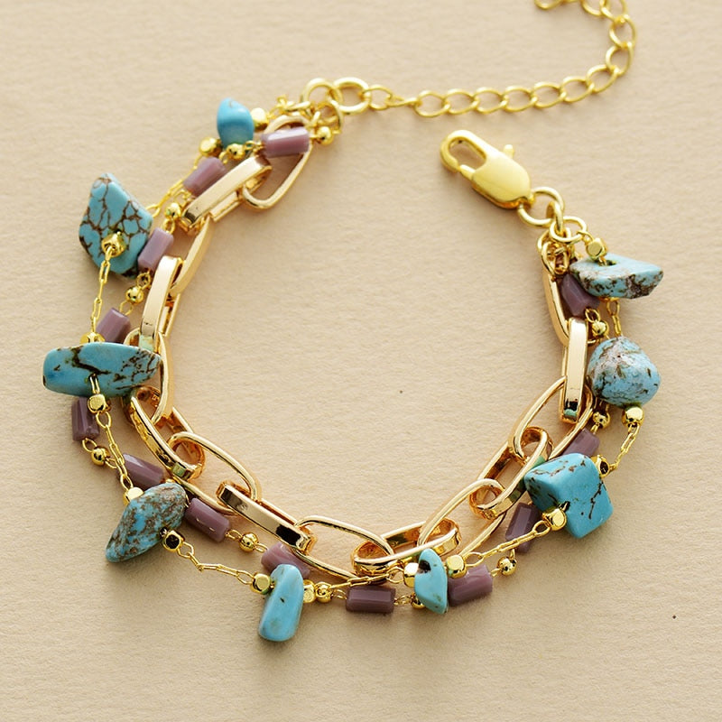 Isabelle Bracelet - Elegant Turquoise and Opal
