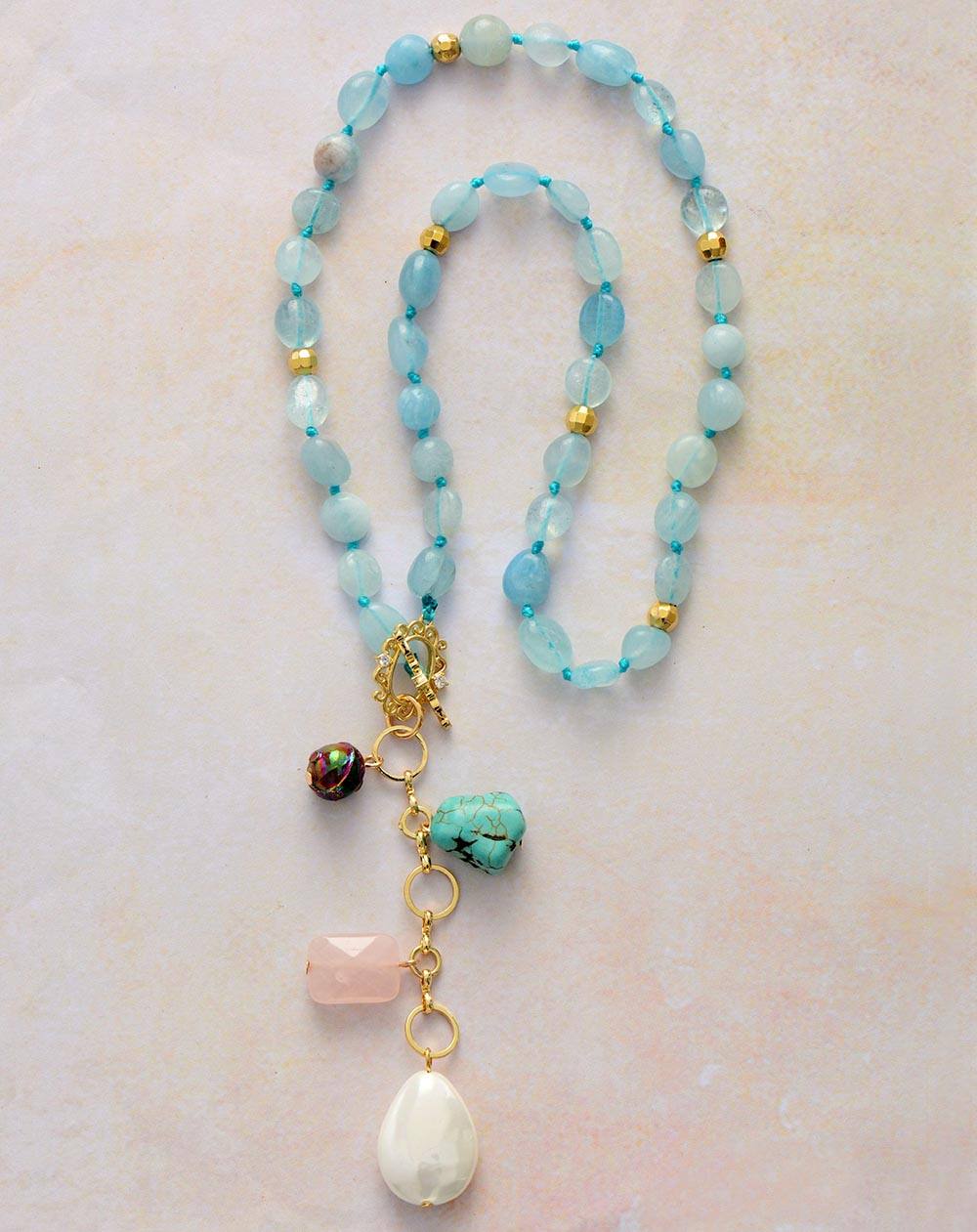 Maris Necklace – Elegant Ocean Drop Mala Chain