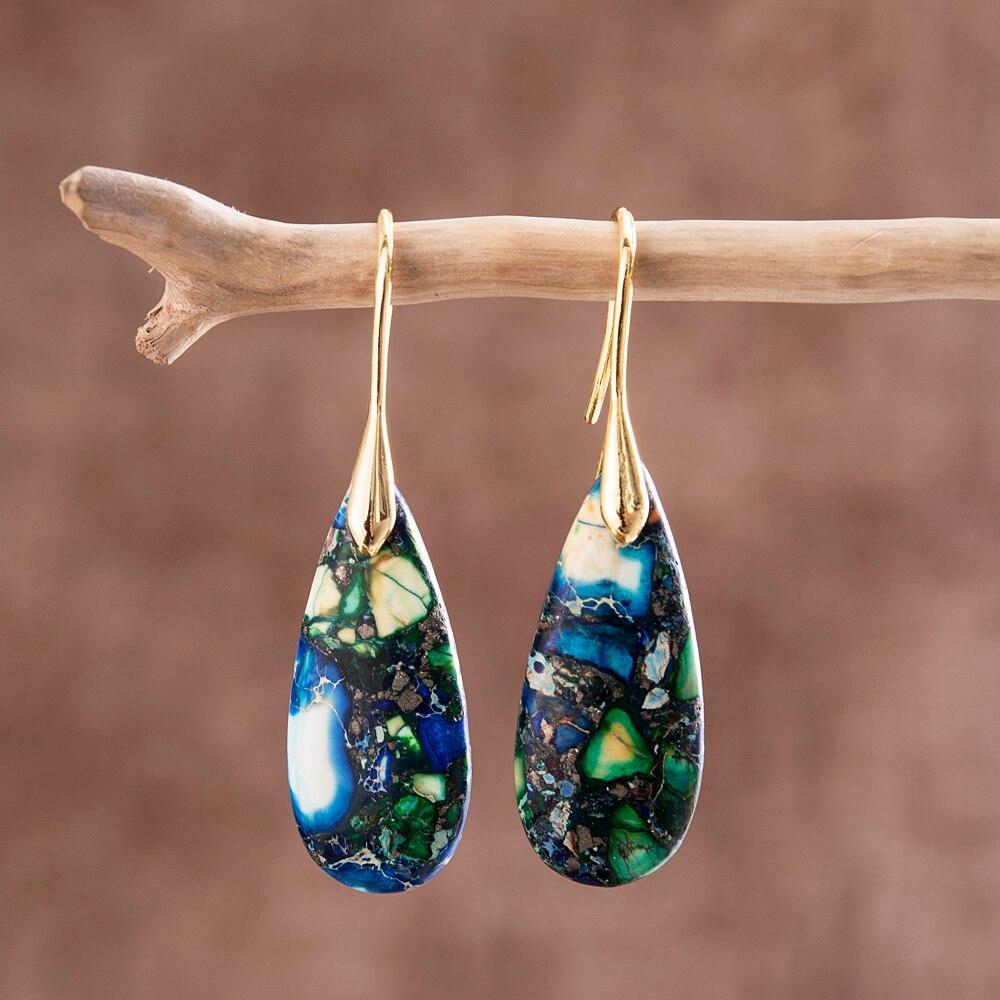 Sylvara Teardrop Earrings – Natural Earth Elegance
