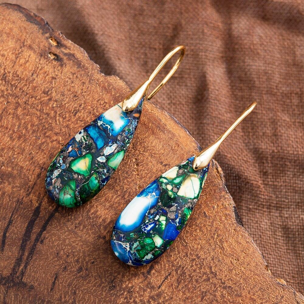 Sylvara Teardrop Earrings – Natural Earth Elegance