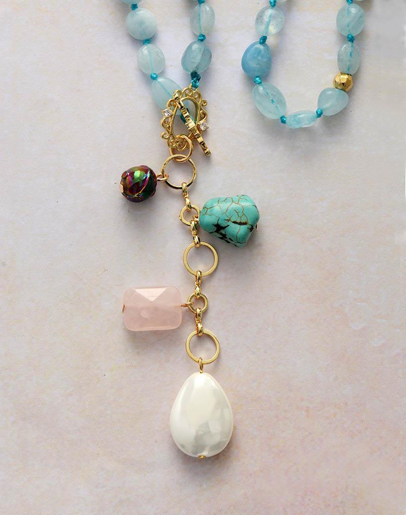 Maris Necklace – Elegant Ocean Drop Mala Chain