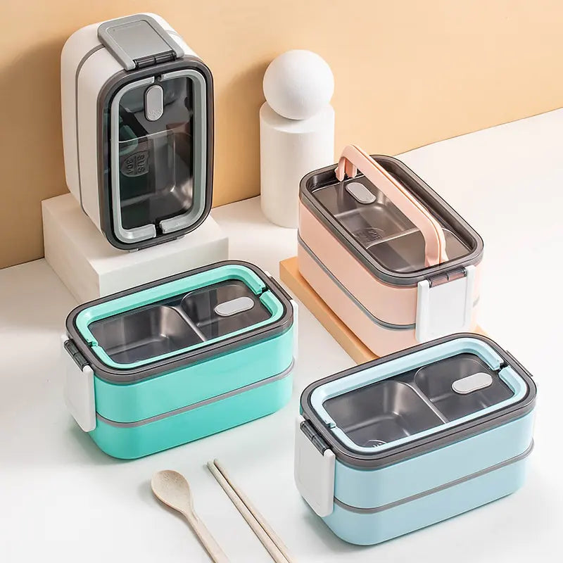 MealMate - Trendy 2-layer RVS Lunch Box