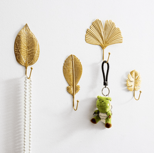 LeafLine - Dainty Golden Leaves Wall Hook for All Interiors