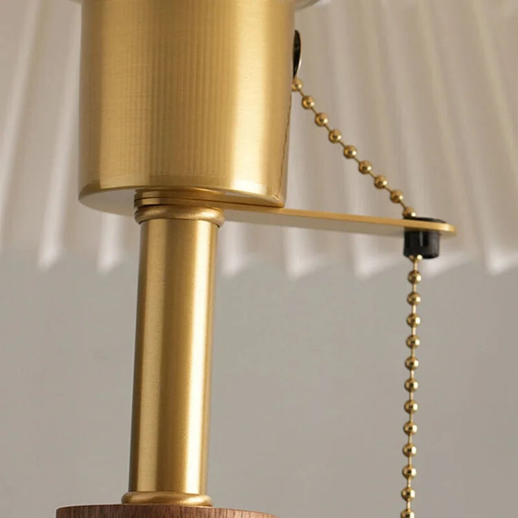 Elegant Vintage Wooden Woodly Table Lamp - Table Lamp with Hemmed Design