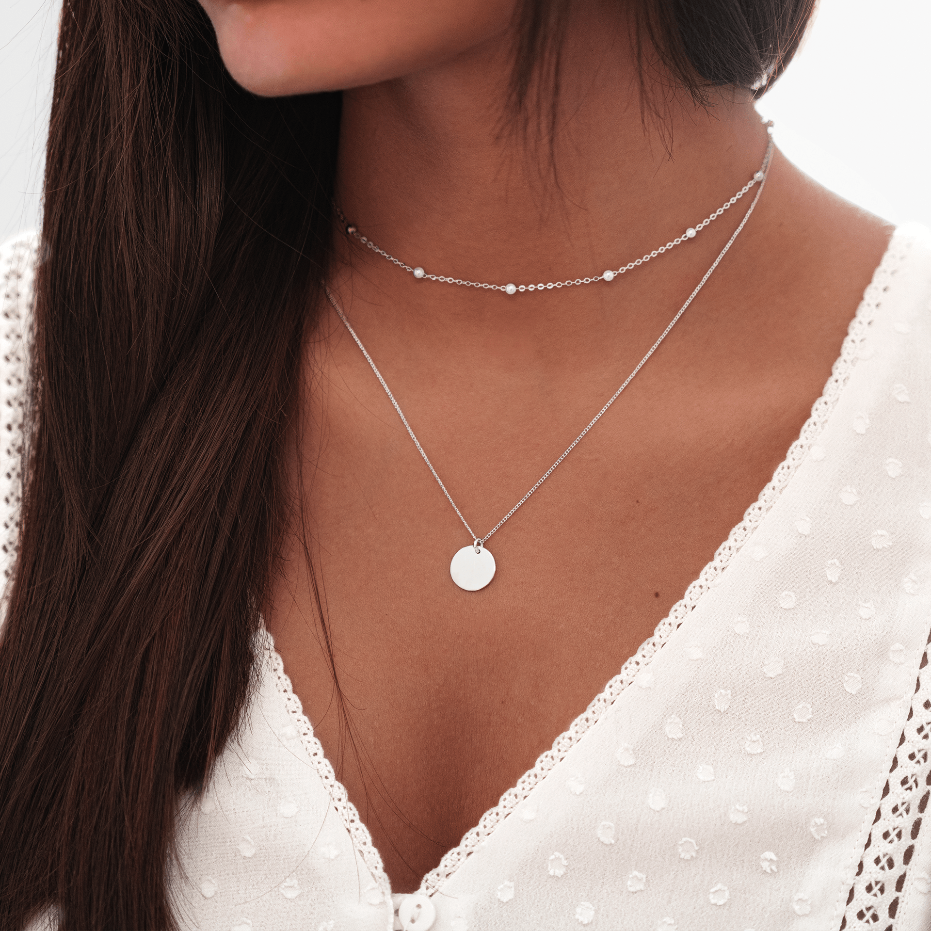 Elegant Double Medallion Necklace – Amélie