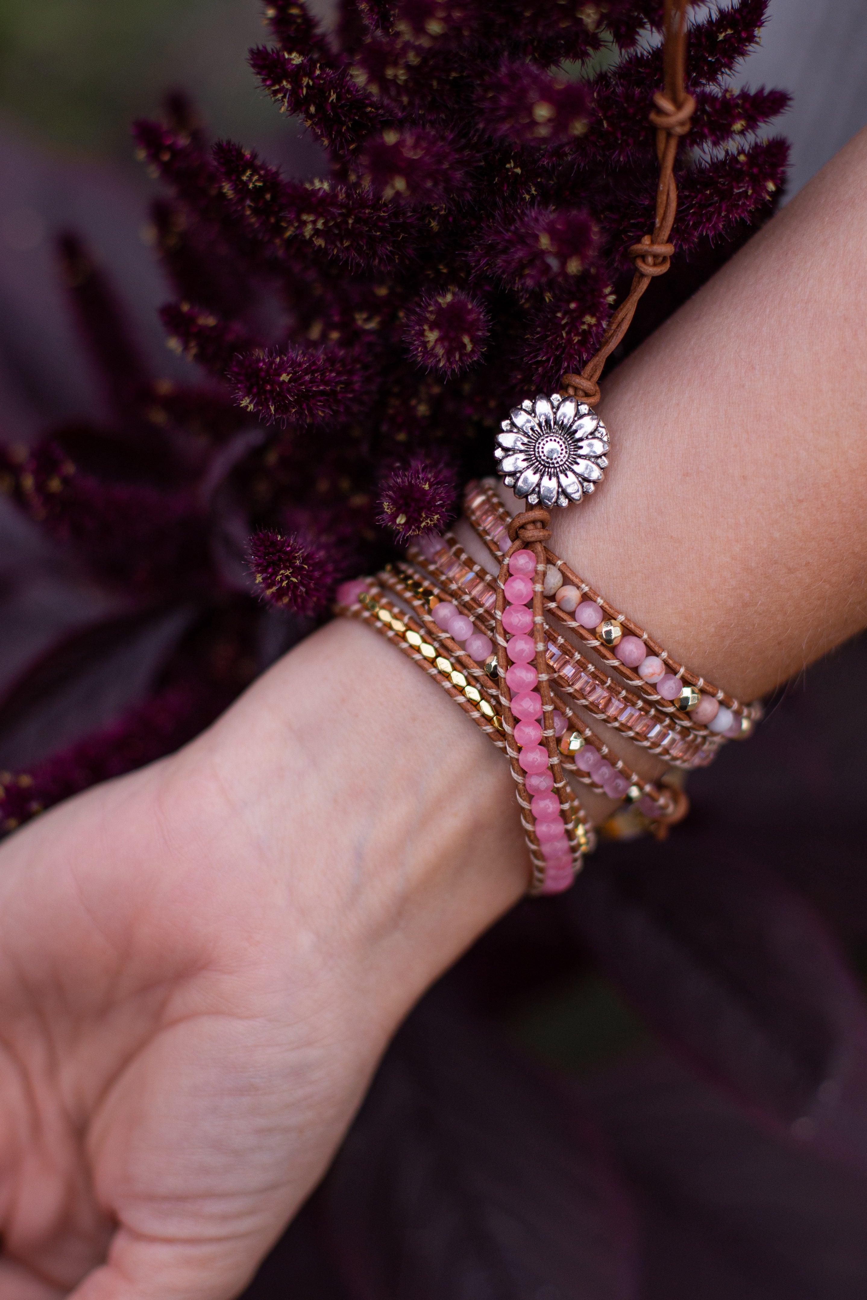 Amoria Bracelet – Elegant Gold Rose Quartz Arm Candy