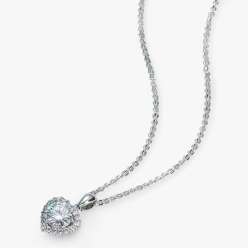 Amouria - Lyxig Moissanite Hjärta Formad Hänge Halsband
