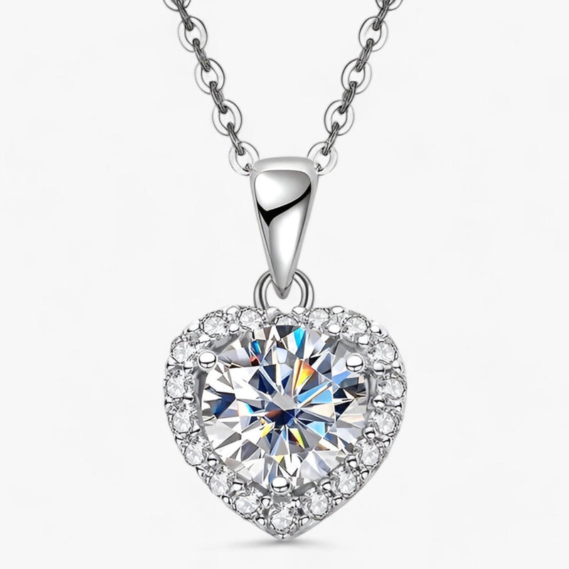 Amouria - Lyxig Moissanite Hjärta Formad Hänge Halsband