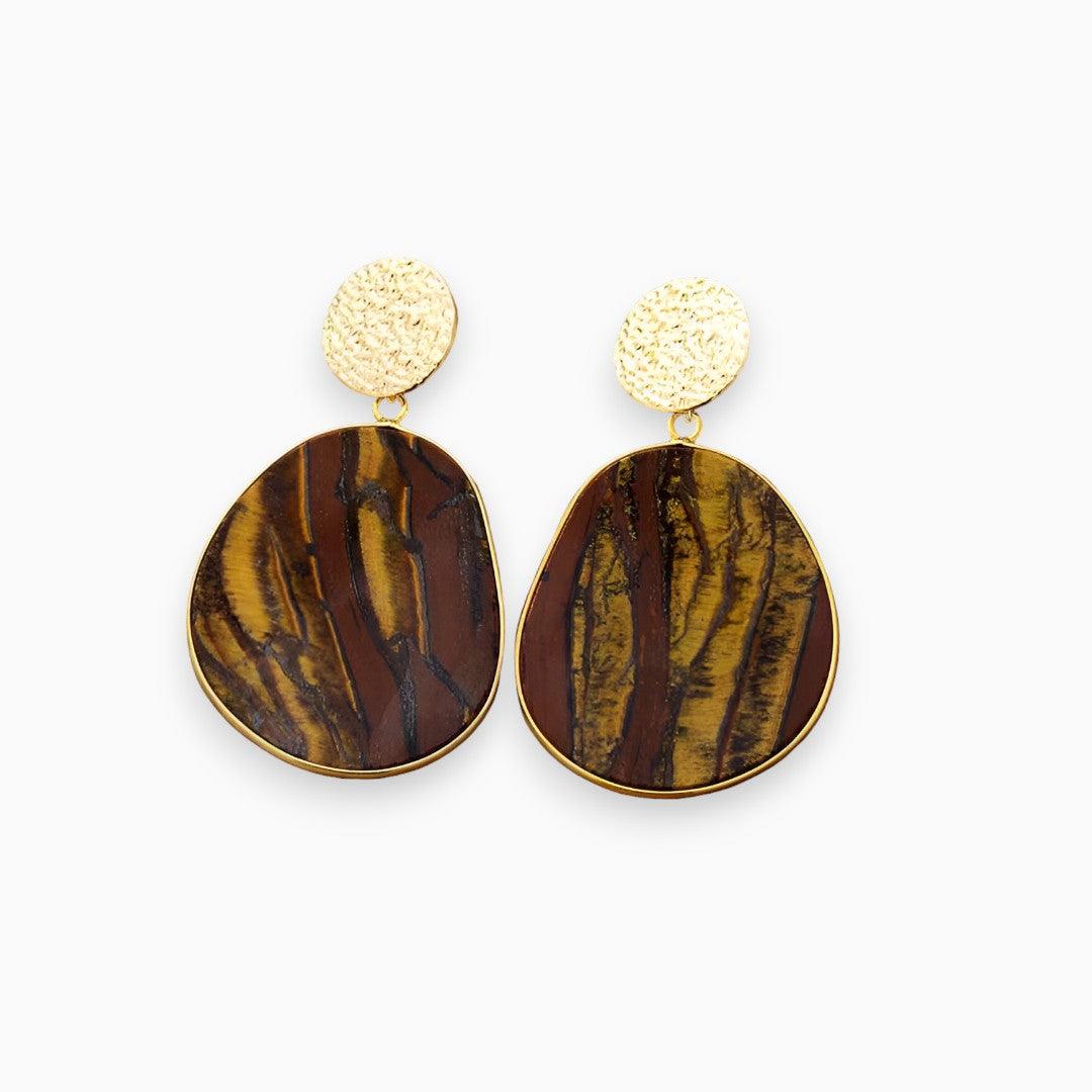 Althea - Luxurious Earrings with Lapis and Tiger's Eye