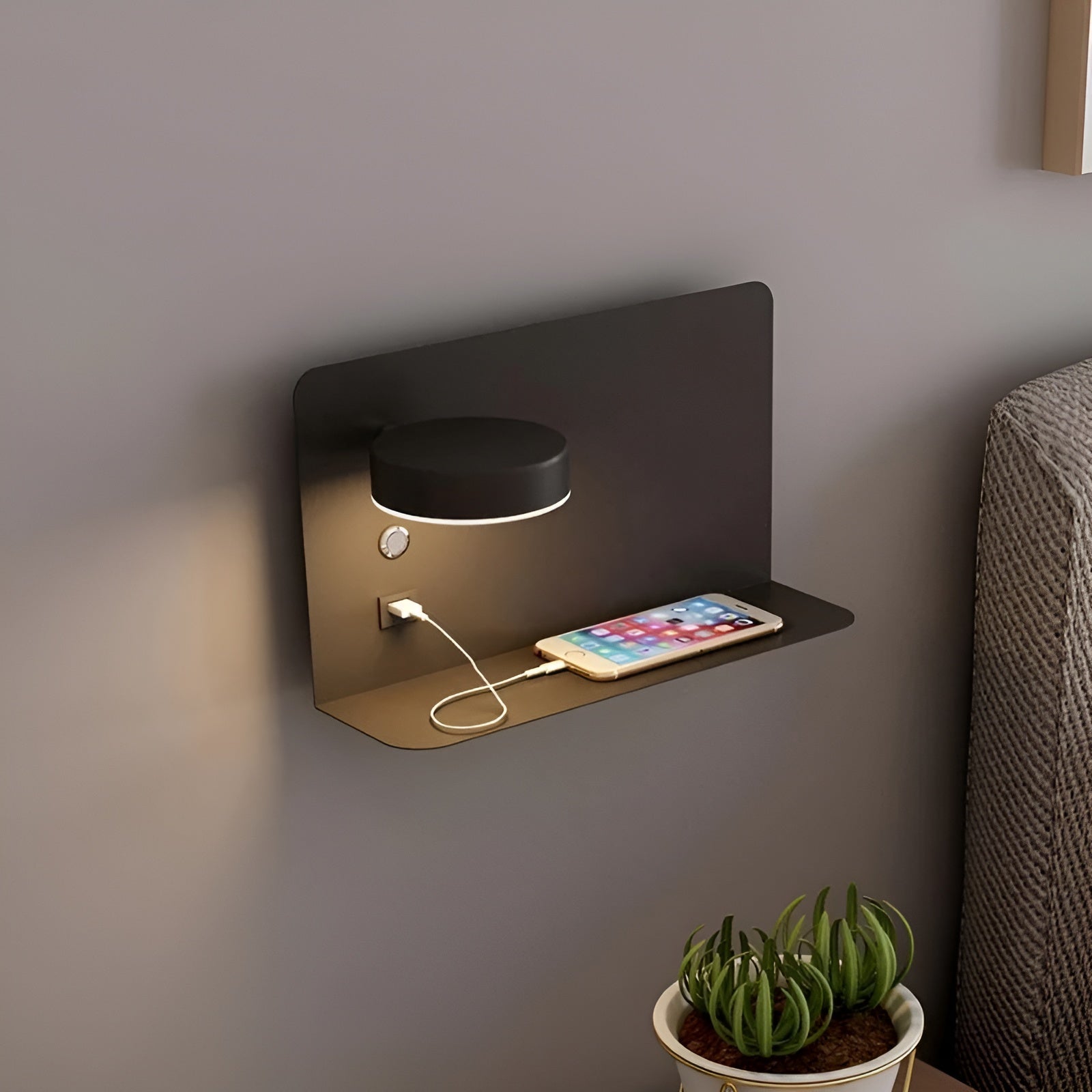 LumiCharge Vägglampa – Uppladdningsbar Elegans med USB-LED Belysning för Lyxig Atmosfär
