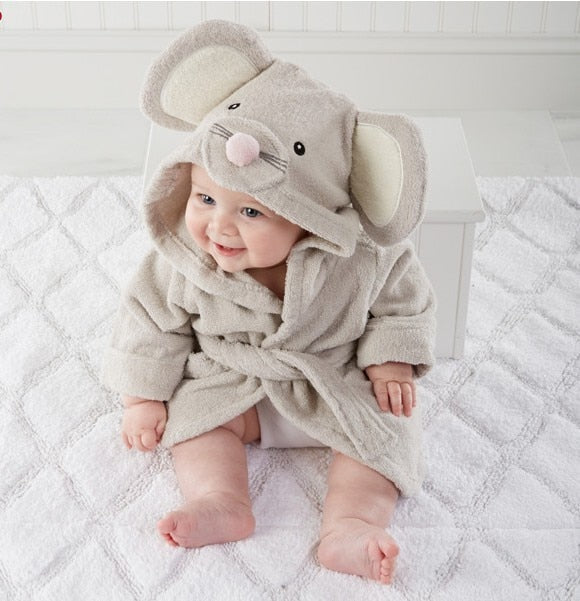 AnimalHug - Cute Soft Baby Bathrobe with Animal Design 