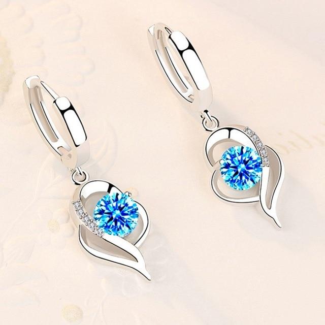 Elegant Silver Earrings with Zircon for Women - Elsa Collection