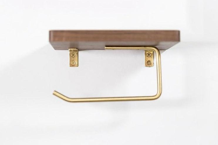 WoodNest - Stylish Wooden Toilet Paper Holder with Storage Space