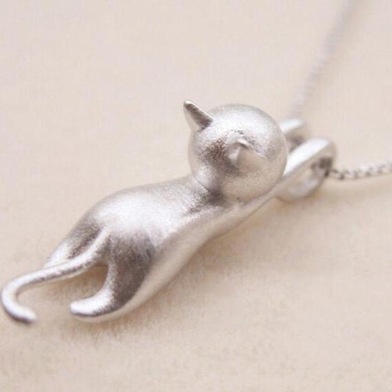 Enchanting Kitty Necklace in 925 Sterling Silver - Mia 