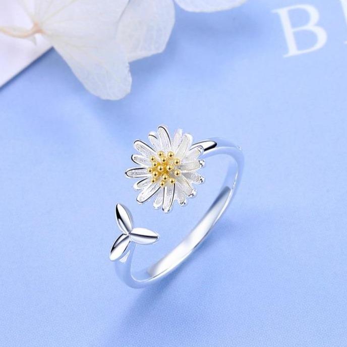 Adjustable Silver Ring with Sunshine - Helios 