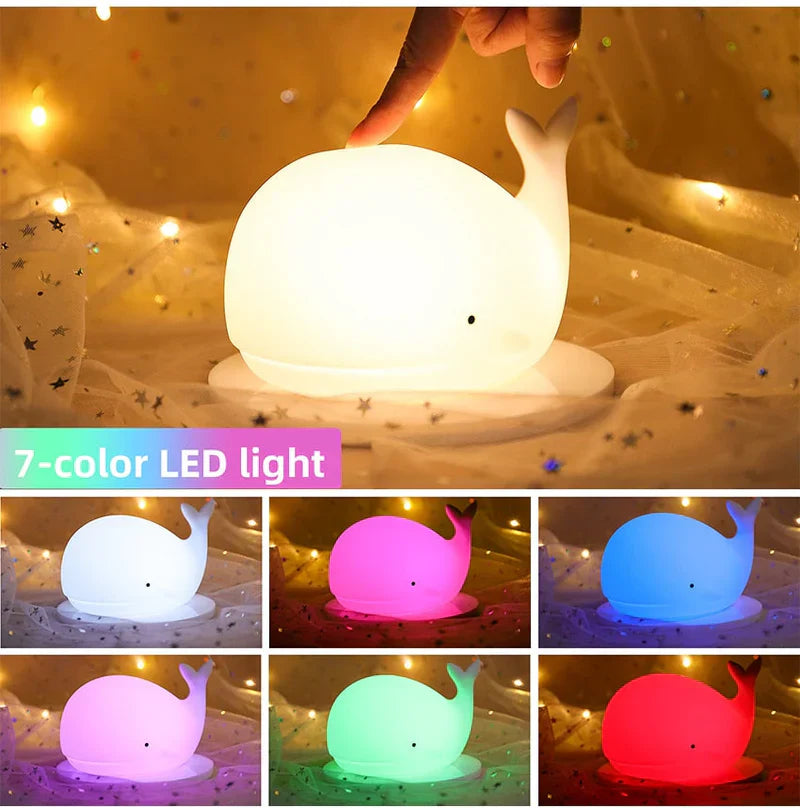 GlowWhale - Captivating Whale Night Light with Colored Effects