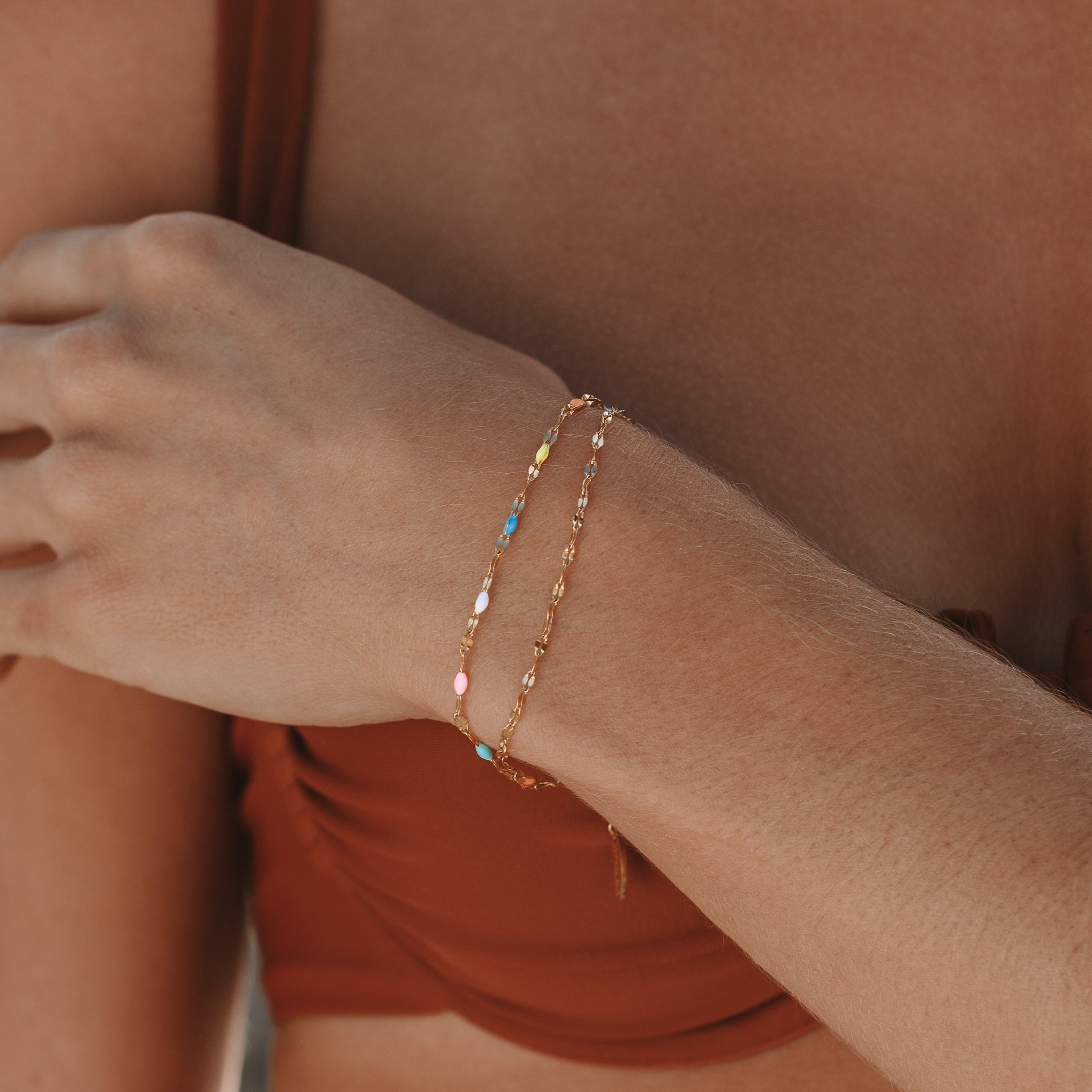 Elise's charming rainbow dainty bracelet