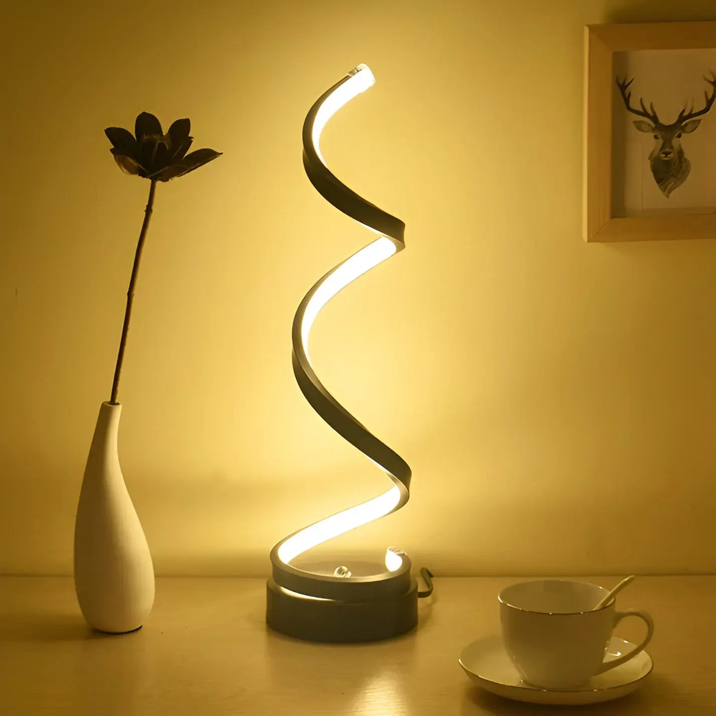 Elegant Spiral Glow LED Desk Lamp – Energy-efficient, Sustainable &amp; Eye-friendly Design 
