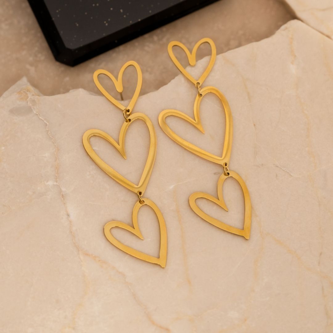 TripleHeart Earrings - Elegant &amp; Trendy Earrings