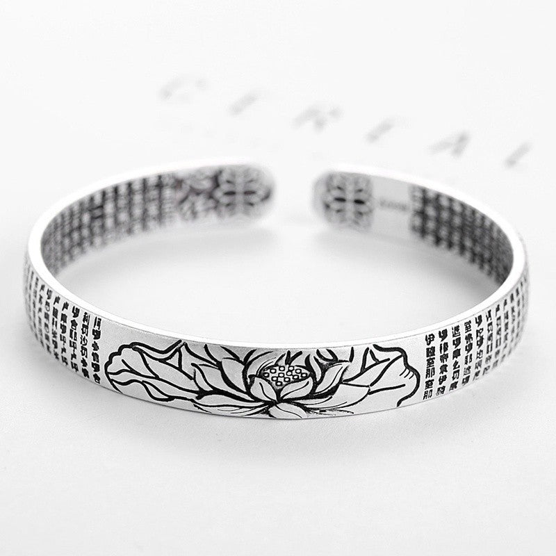 SerenitySilver Bracelet – Stylish Lotus Bracelet