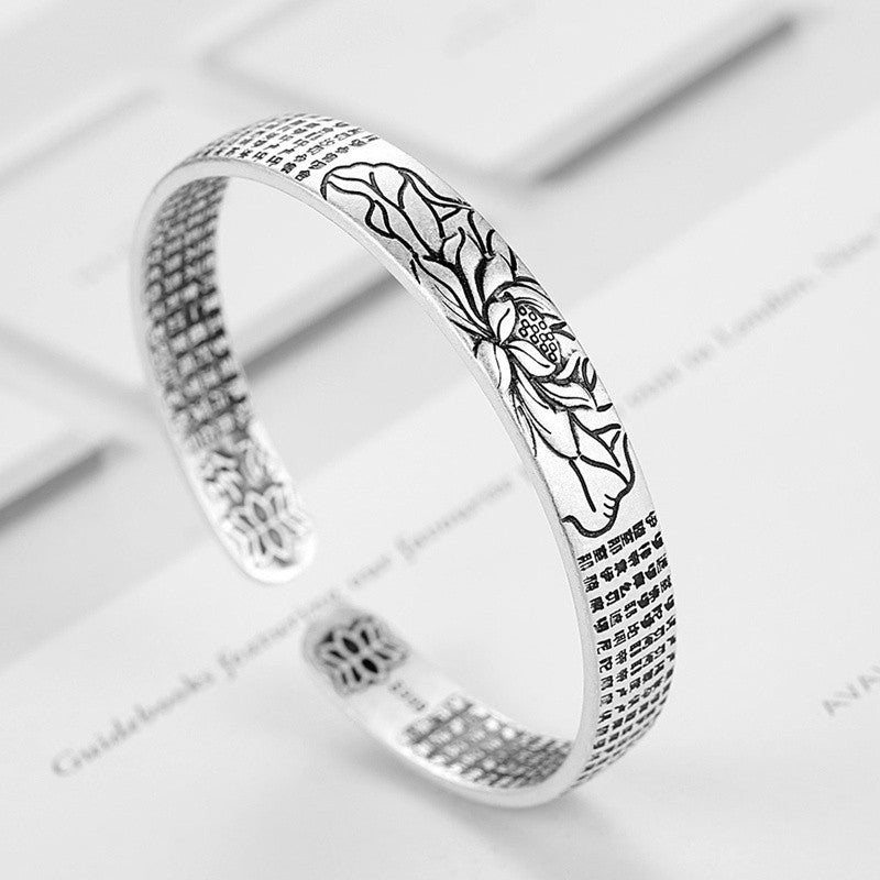 SerenitySilver Bracelet – Stylish Lotus Bracelet