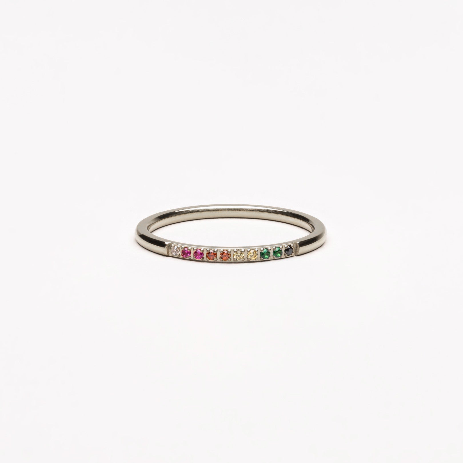 Stylish Gold Ring with Colorful Gemstones - Solene