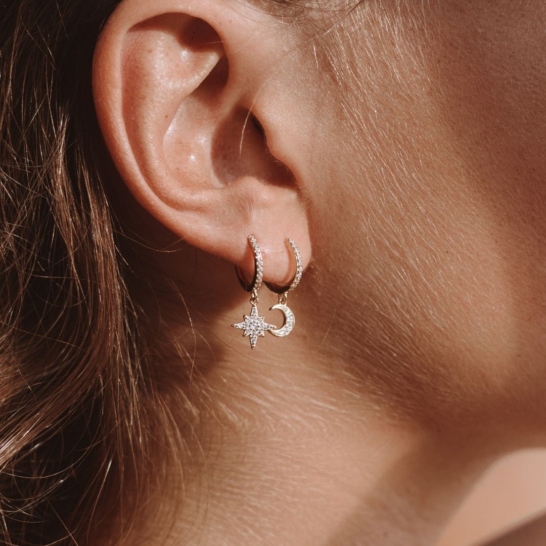 Captivating Moon and Star Earrings - Lunara Collection 