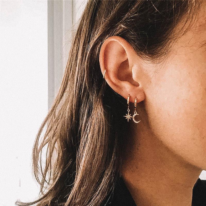 Captivating Moon and Star Earrings - Lunara Collection 