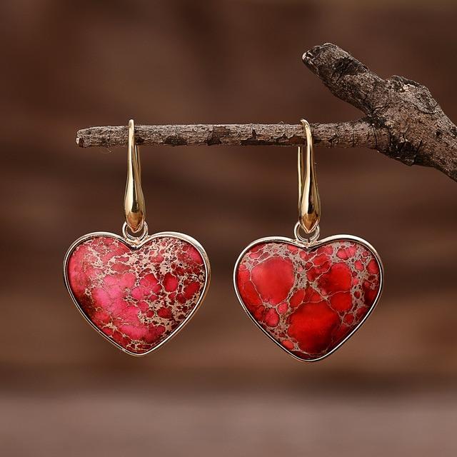 Ruby Essence Earrings – Elegant Sienna Jasper Earrings
