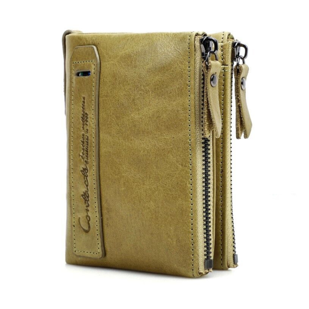 Compact Wallet - Stylish Double Zipper Wallet