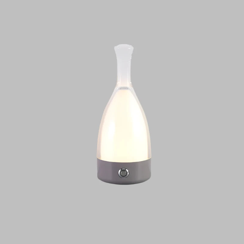 Stylish Wine Bottle Table Lamp - Rechargeable with Dimmable Lighting